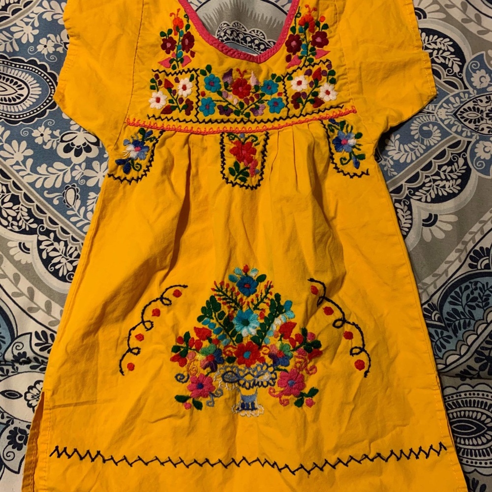 Yellow Mexican dress for toddler 1-2T